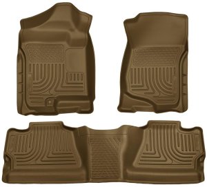 Chevrolet Silverado Floor Liners - Front + Rear - Husky Liners - WeatherBeater Combo - Tan - `07-`12